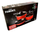 Set De Cocina Ollas + Sartén Antiadherente 4 Piezas Piamonte Color Rojo